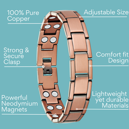 Bracciale Magnetico Uomo in Rame a Doppia Potenza