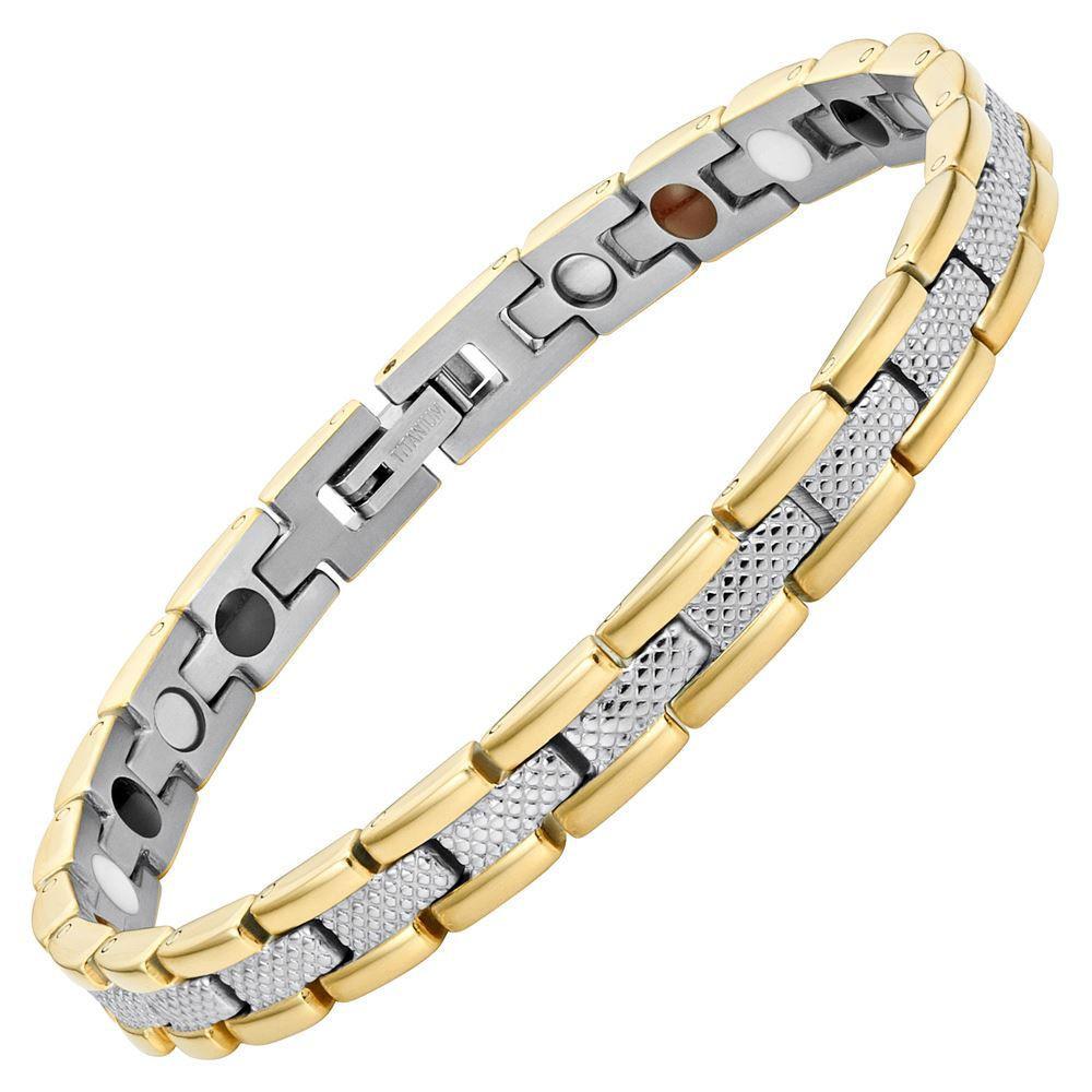 Bracciale Magnetico Donna Quattro Elementi Bicolore Oro