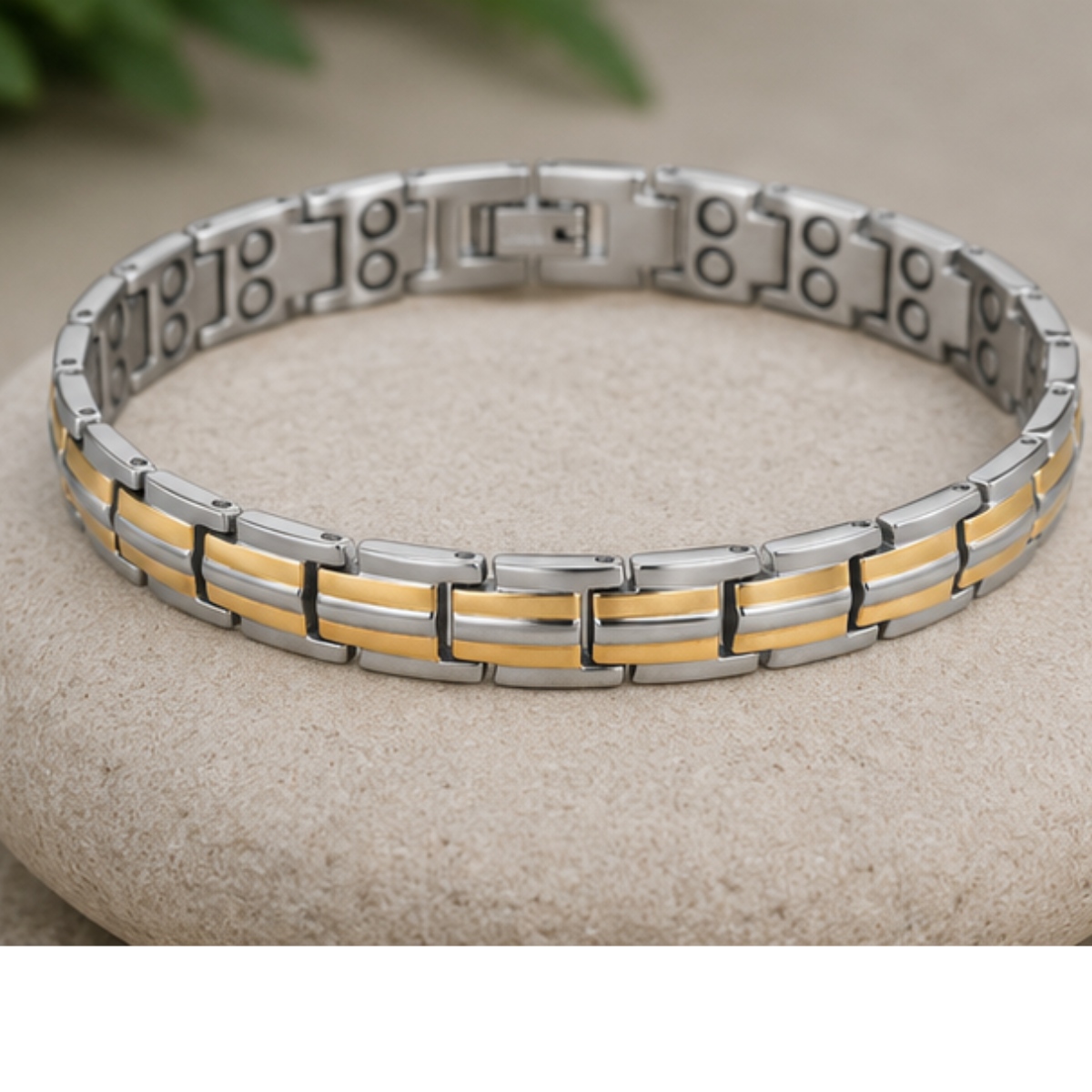 Bracciale Magnetico Donna ad Alta Potenza - Bicolore Oro Rosa