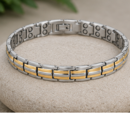 Bracciale Magnetico Donna ad Alta Potenza - Bicolore Oro Rosa