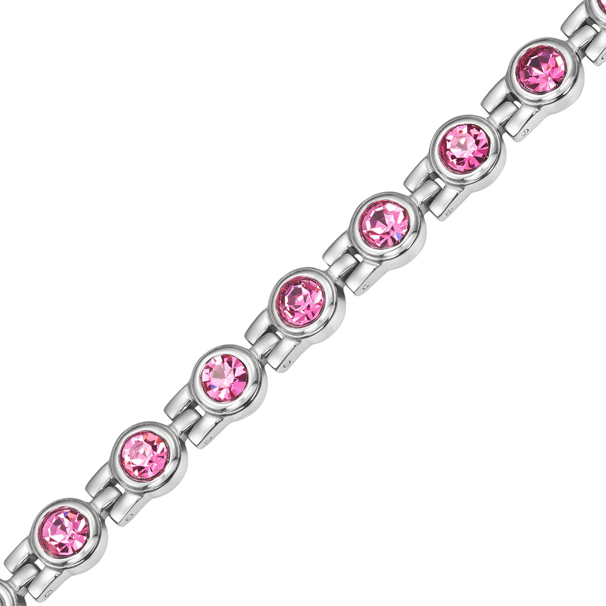 Bracciale Magnetico Donna Quattro Elementi con Pietra Rosa