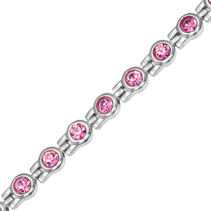 Bracciale Magnetico Donna Quattro Elementi con Pietra Rosa