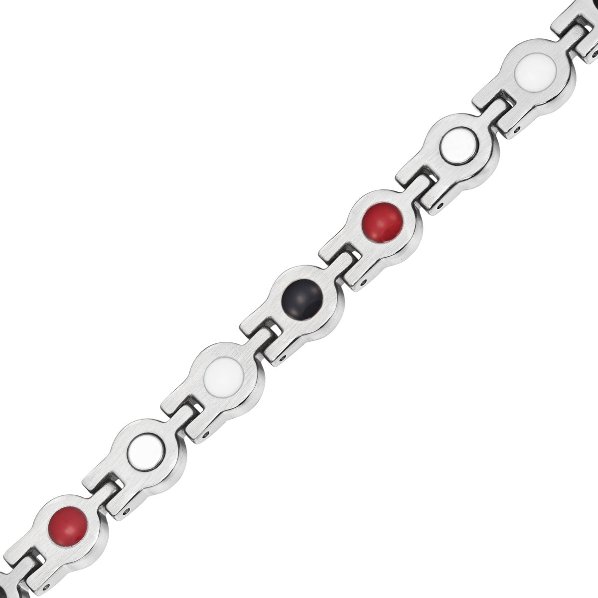 Bracciale Magnetico Donna Quattro Elementi con Pietra Rosa