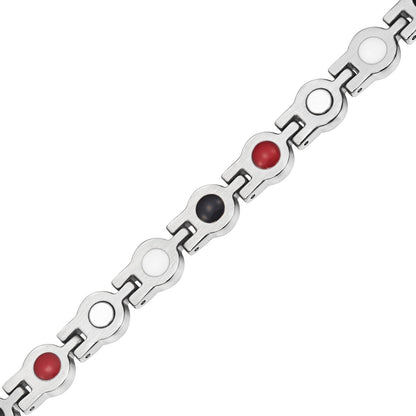 Bracciale Magnetico Donna Quattro Elementi con Pietra Rosa