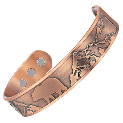Bracciale Rigido Magnetico Uomo in Rame Orso - Nuovo Design