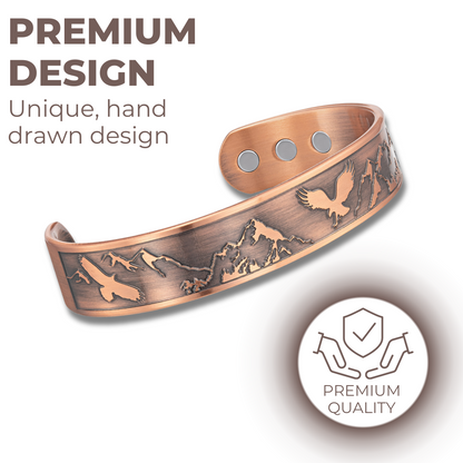 Bracciale Rigido Magnetico Uomo in Rame Aquila - Nuovo Design