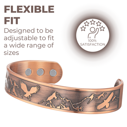 Bracciale Rigido Magnetico Uomo in Rame Aquila - Nuovo Design