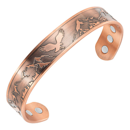 Bracciale Rigido Magnetico Uomo in Rame Aquila - Nuovo Design
