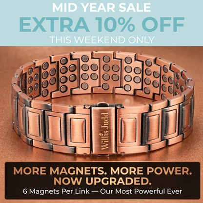 Bracciale Magnetico Uomo in Rame 6 Magneti - Edizione Speciale