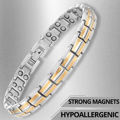 Bracciale Magnetico Donna ad Alta Potenza - Bicolore Oro Rosa