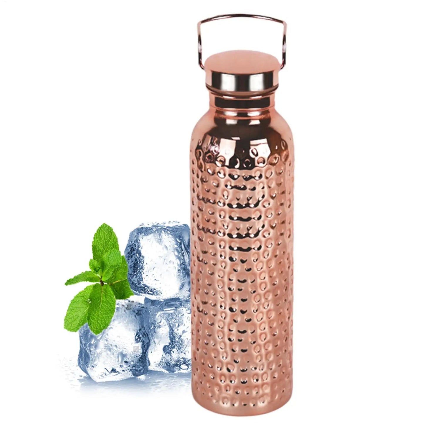 Garrafa de Cobre 800ml à Prova de Vazamento, Garrafa de Água de Cobre Isolada Portátil, Copo Antivazamento para Academia, Camping, Viagens, Hidratação e Trabalho