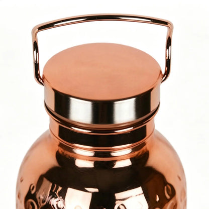 Garrafa de Cobre 800ml à Prova de Vazamento, Garrafa de Água de Cobre Isolada Portátil, Copo Antivazamento para Academia, Camping, Viagens, Hidratação e Trabalho