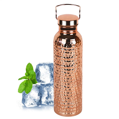Garrafa de Cobre 800ml à Prova de Vazamento, Garrafa de Água de Cobre Isolada Portátil, Copo Antivazamento para Academia, Camping, Viagens, Hidratação e Trabalho