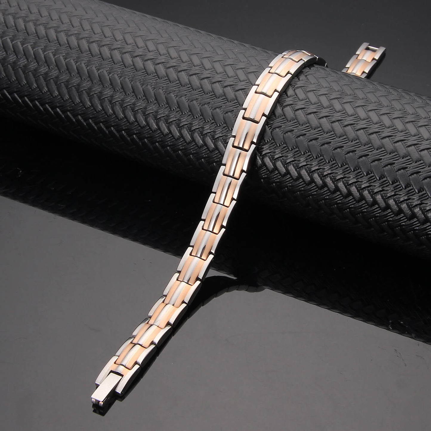 Bracciale Magnetico Donna ad Alta Potenza - Bicolore Oro Rosa