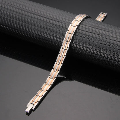 Bracciale Magnetico Donna ad Alta Potenza - Bicolore Oro Rosa