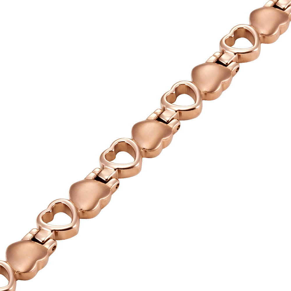 Cavigliera Magnetica Donna - Cuore Oro Rosa