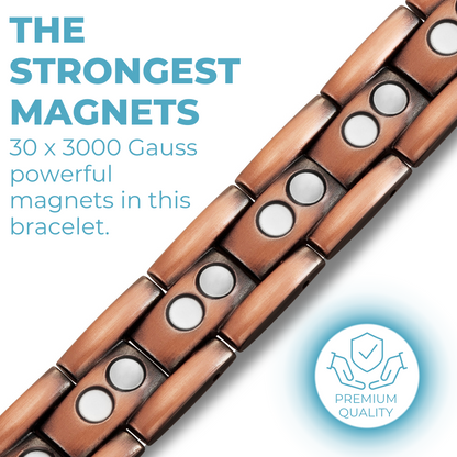 Bracciale Magnetico Uomo in Rame a Doppia Potenza