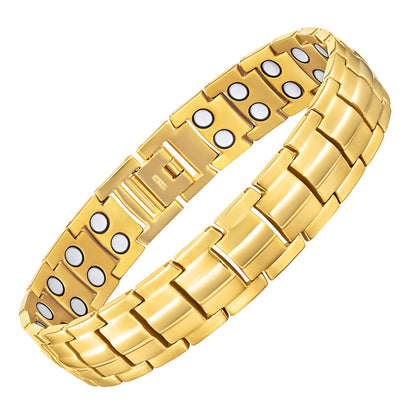 Bracciale Magnetico Uomo ad Alta Potenza in Titanio Oro