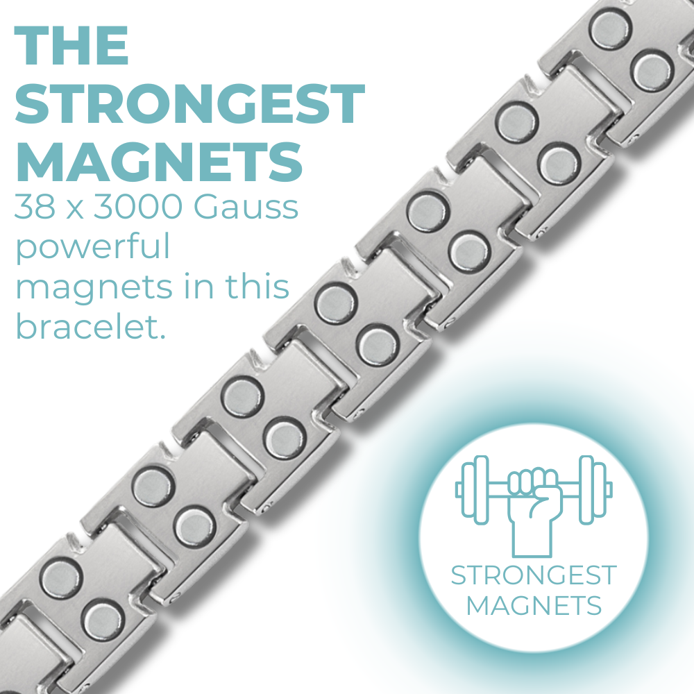 Bracciale Magnetico Donna a Doppia Fila di Magneti - Titanio
