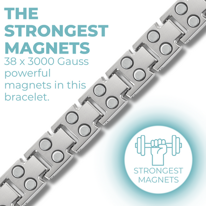 Bracciale Magnetico Donna a Doppia Fila di Magneti - Titanio