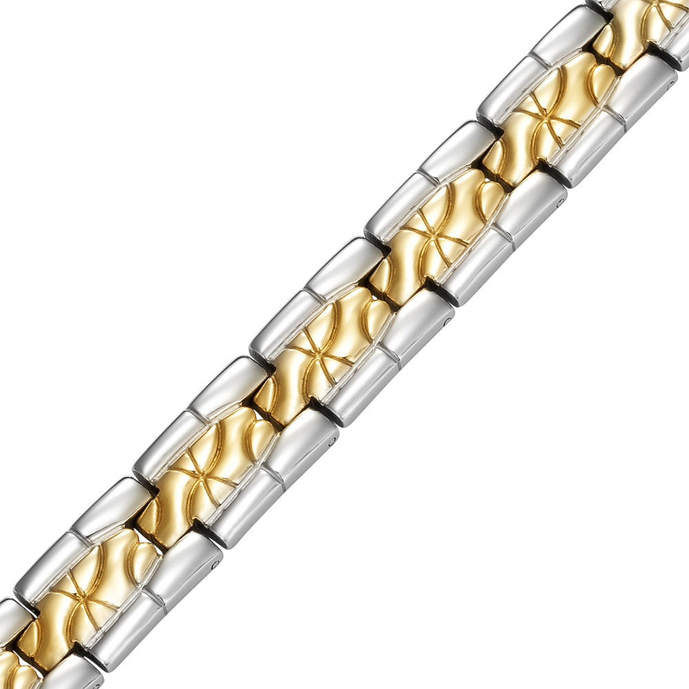 Bracciale Magnetico Uomo in Titanio Bicolore