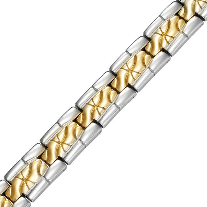 Bracciale Magnetico Uomo in Titanio Bicolore