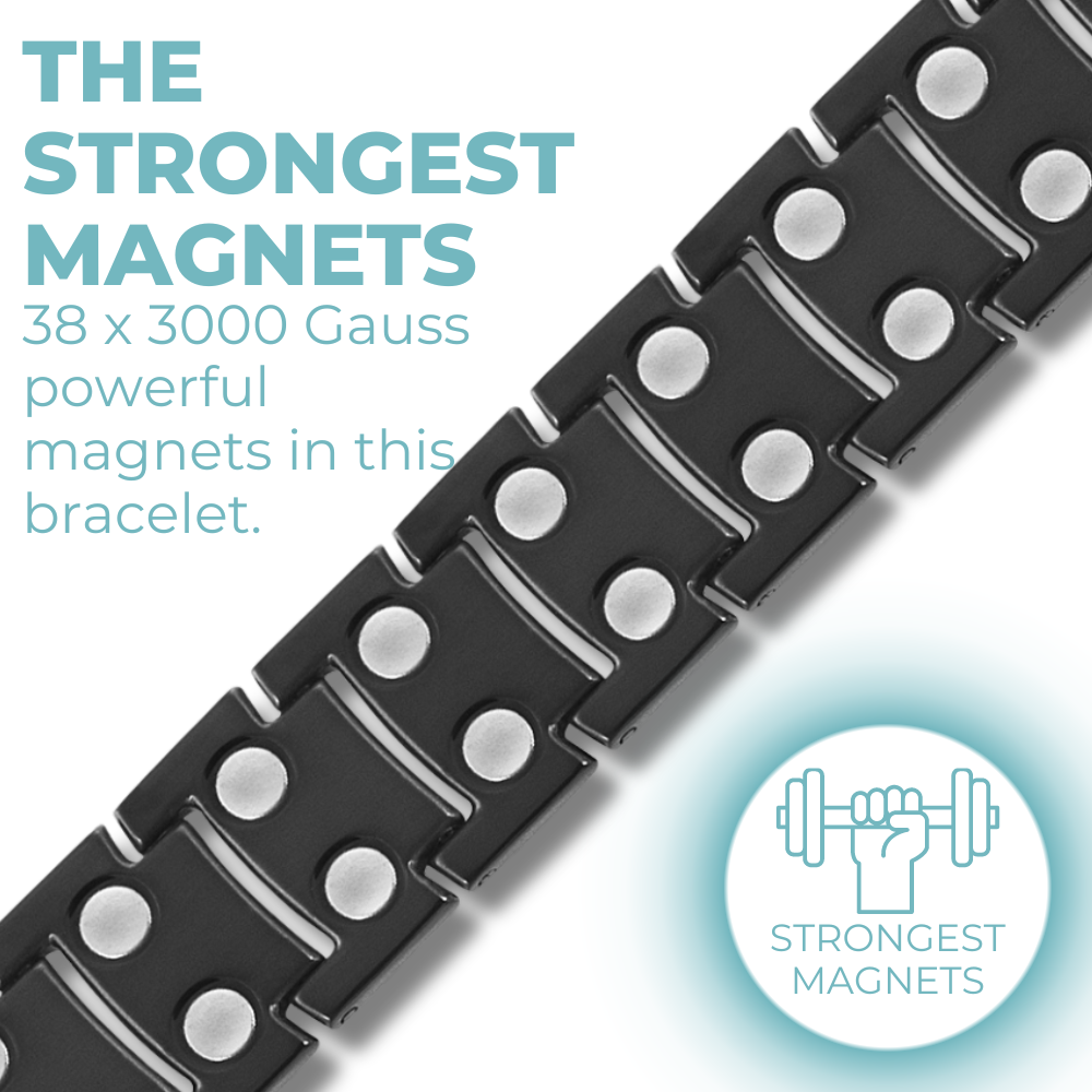 Bracciale Magnetico Uomo in Titanio a Doppia Fila
