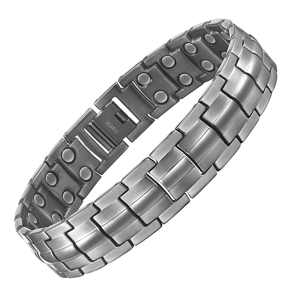 Bracciale Magnetico Uomo ad Alta Potenza Doppi Magneti per Maglia - Grigio Scuro