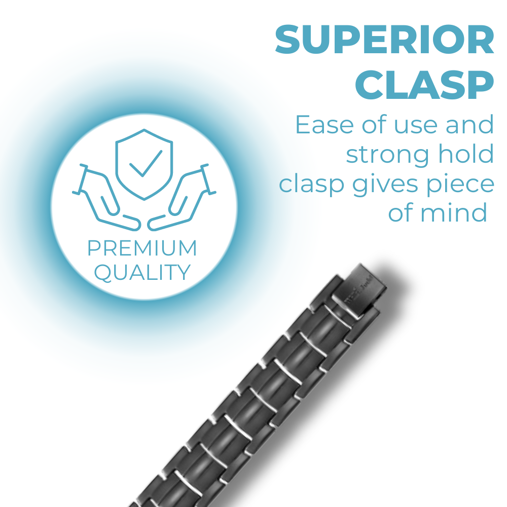 Bracciale Magnetico Uomo ad Alta Potenza Doppi Magneti per Maglia - Grigio Scuro