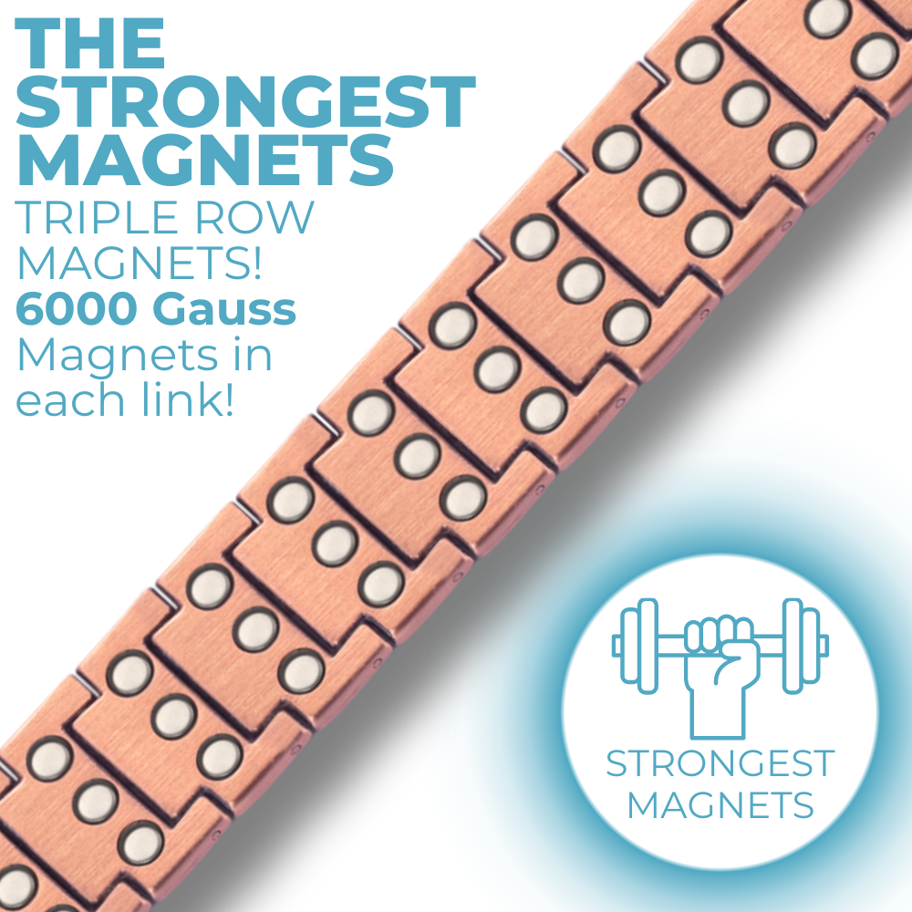 Bracciale Magnetico Uomo in Rame TRIPLA Potenza