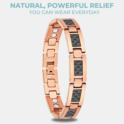 Bracciale Magnetico Uomo in Rame con Fibra di Carbonio Nera – Un Regalo di Stile per il Benessere