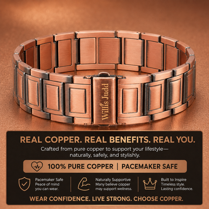 Bracciale Uomo in Rame - Sicuro per Portatori di Pacemaker
