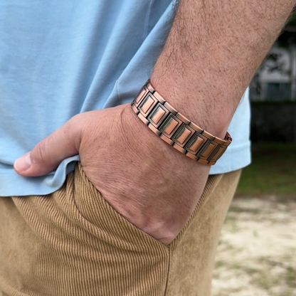 Bracciale Uomo in Rame - Sicuro per Portatori di Pacemaker