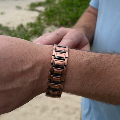 Bracciale Uomo in Rame - Sicuro per Portatori di Pacemaker
