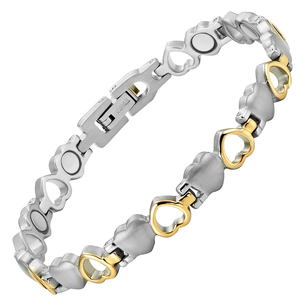 Bracciale Magnetico Donna - Cuore Bicolore