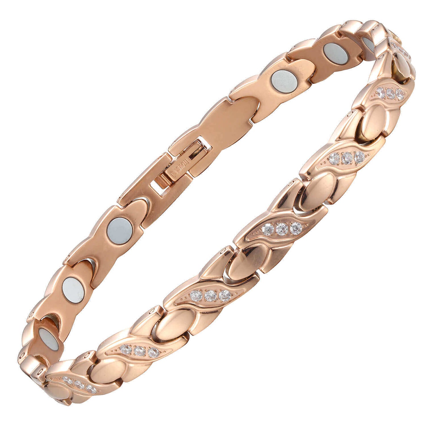 Bracciale Magnetico Donna in Titanio - Oro Rosa