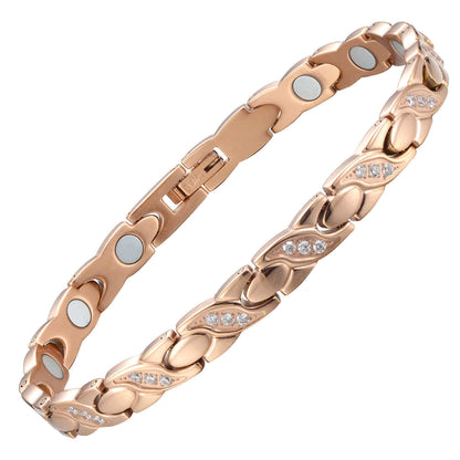 Bracciale Magnetico Donna in Titanio - Oro Rosa