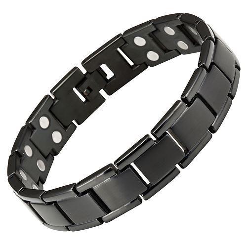 Bracciale Magnetico Uomo in Titanio Nero a Doppia Potenza