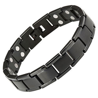 Bracciale Magnetico Uomo in Titanio Nero a Doppia Potenza