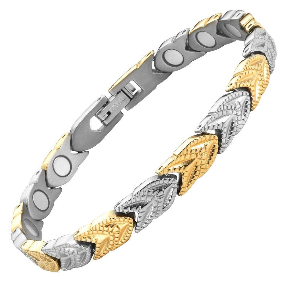 Nuovo Bracciale Magnetico Donna in Titanio Bicolore