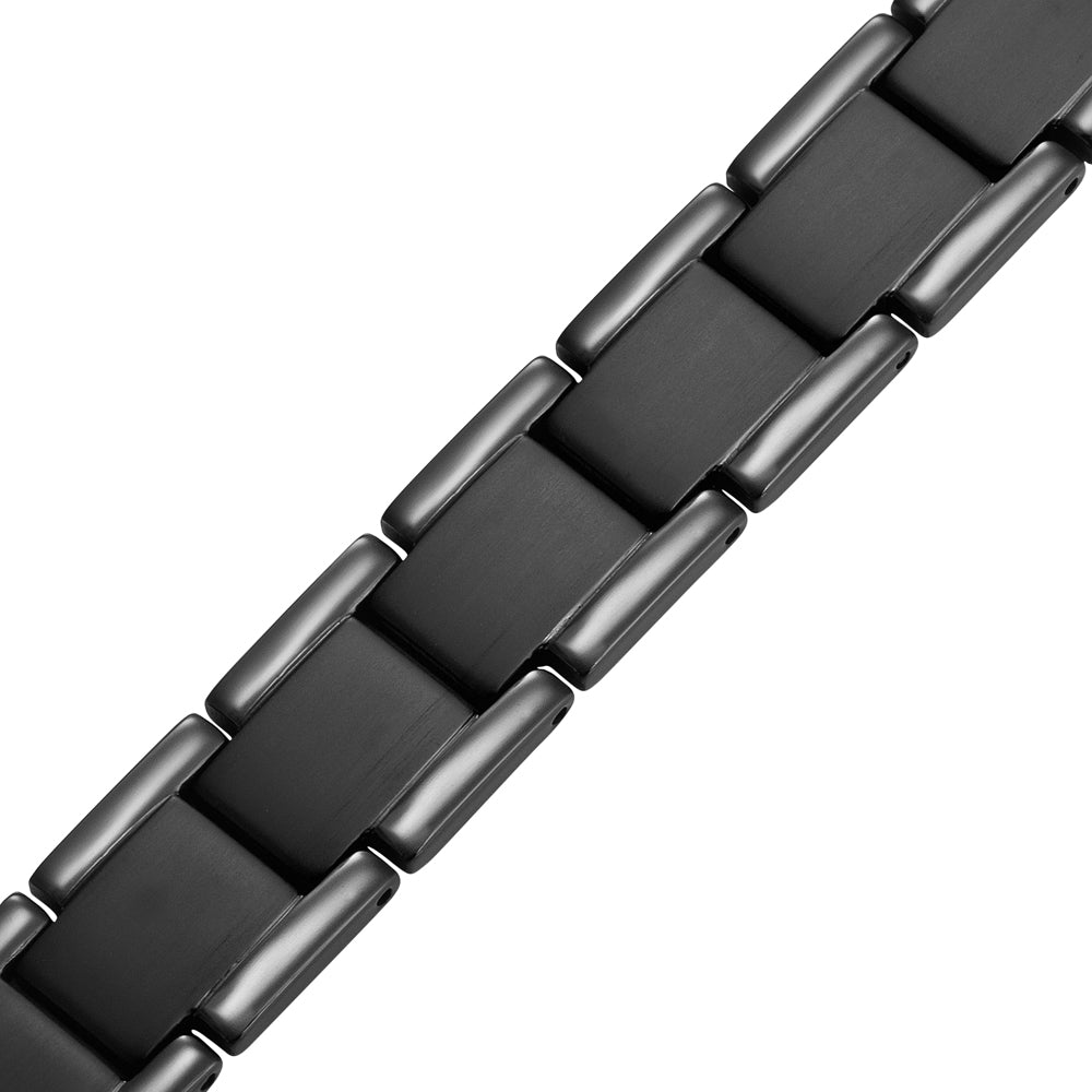 Bracciale Magnetico Uomo in Titanio Nero a Doppia Potenza